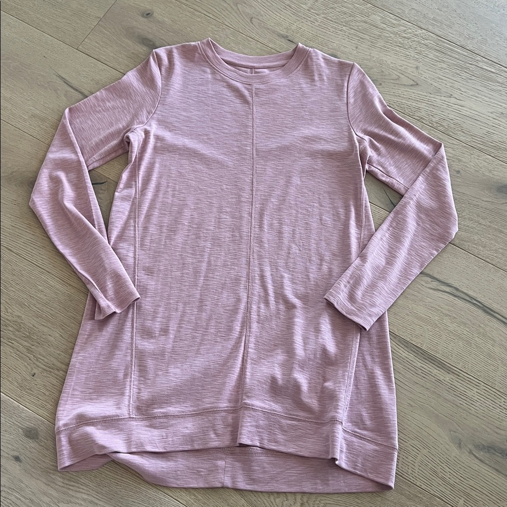 J.Jill Pure Pima Cotton Elliptical Tunic Blush Pink XS Top Shirt Long Sleeve